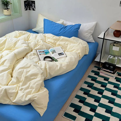 Soft Washed Solid Color Cotton Bedding Set