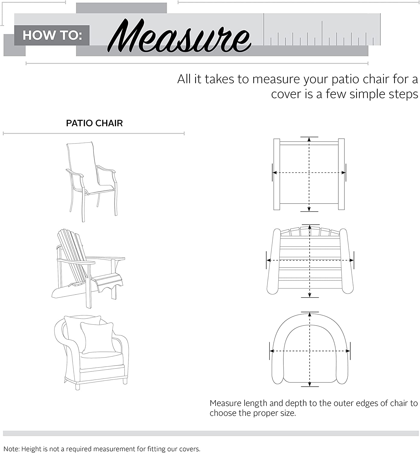 Classic Accessories Veranda Water-Resistant 31.5 Inch Adirondack Chair Cover, 2-Pack Chair Covers Lawn & Garden Patio Patio Furniture & Accessories Patio Furniture Covers