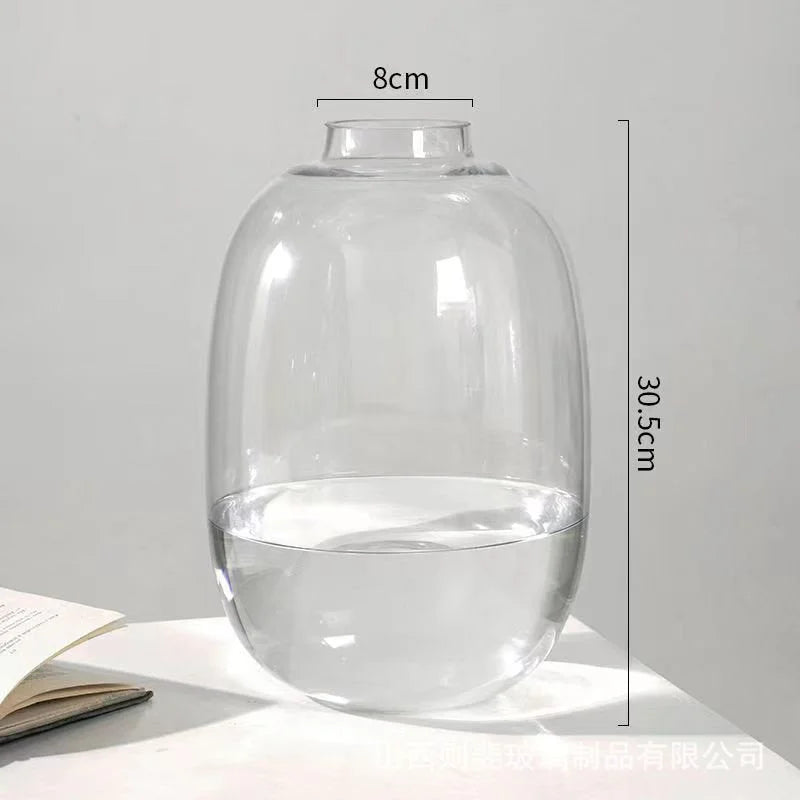 Minimalist Tinted Oval Glass Vase