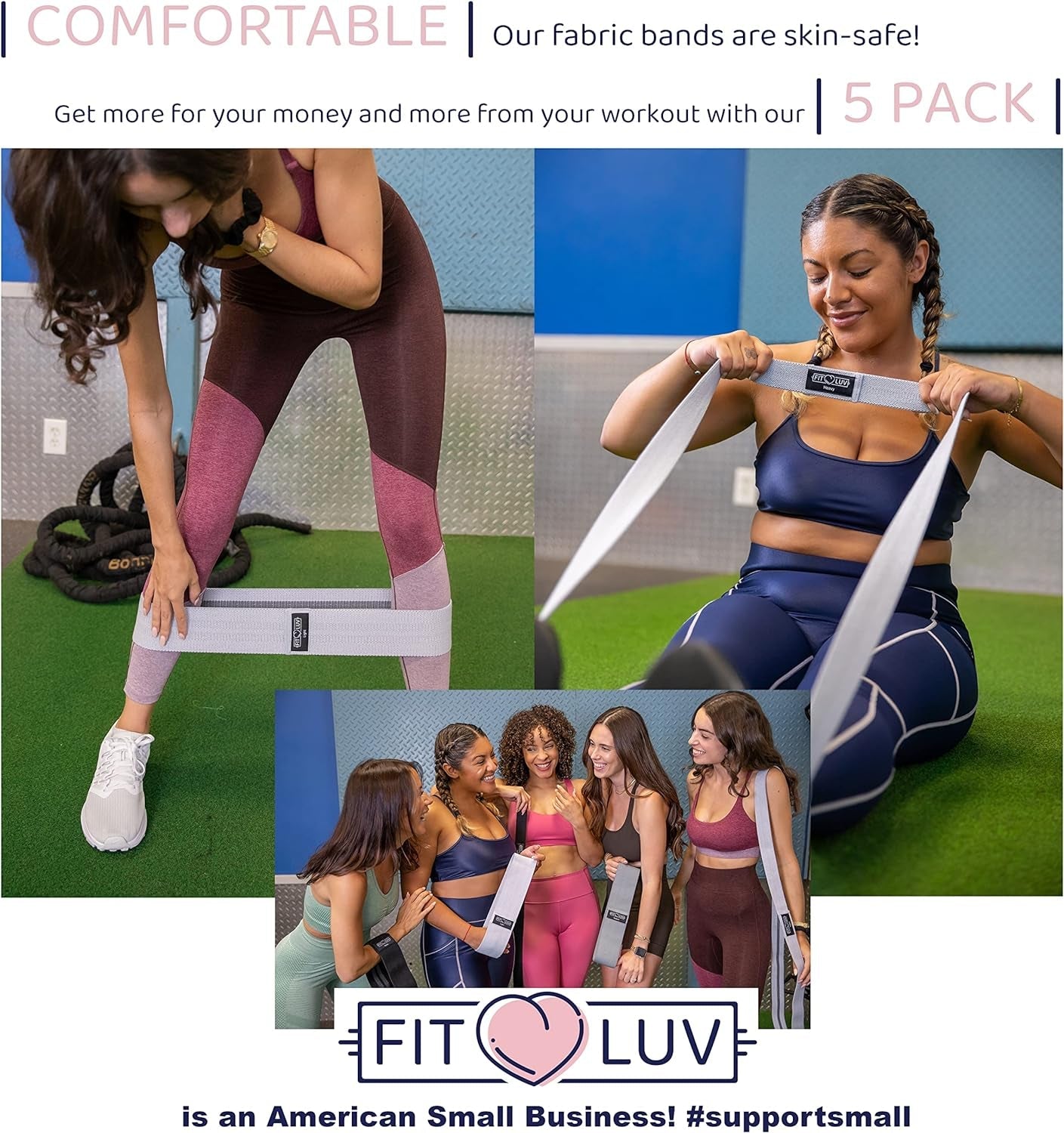 Fabric Booty Bands for Thigh, Hip, Butt and Leg Workouts. Set of 5 Non Slip Cloth Exercise Resistance Bands. Best Home Gym Workout for Glutes. Portable Fitness Travel Accessories and Equipment. Exercise & Fitness Resistance Bands Sports & Outdoors Strength Training Equipment