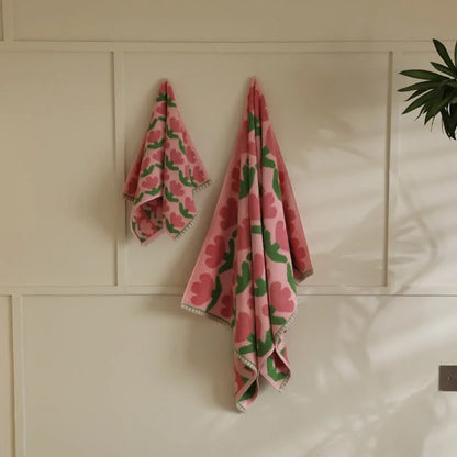Plush Tulip Floral Cotton Towel Set