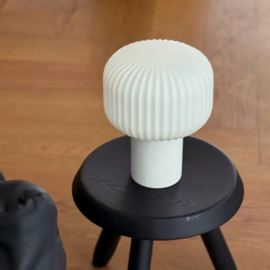 Pleated Glass Mushroom Accent Lamp