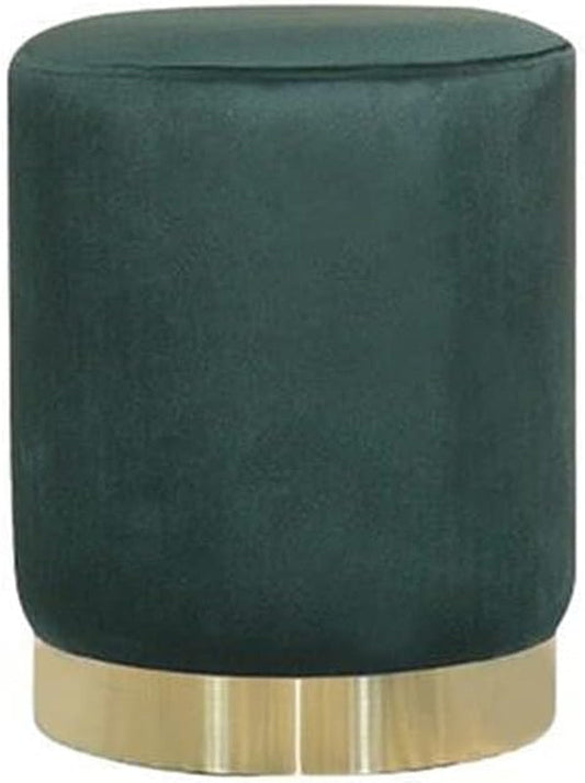 Bench Box Seat Stool round Velvet Footrest Modern Vanity with Golden Steel Base Bedroom Living Room (Color : Green) Furniture Home & Kitchen Living Room Furniture Ottomans