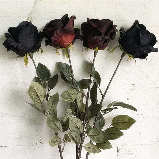 1 Stück künstliche schwarze Rose.