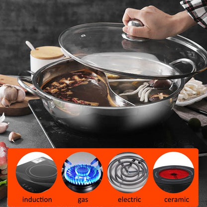 2 In 1 Divided Hot Pot with Lid