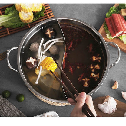 2 In 1 Divided Hot Pot with Lid