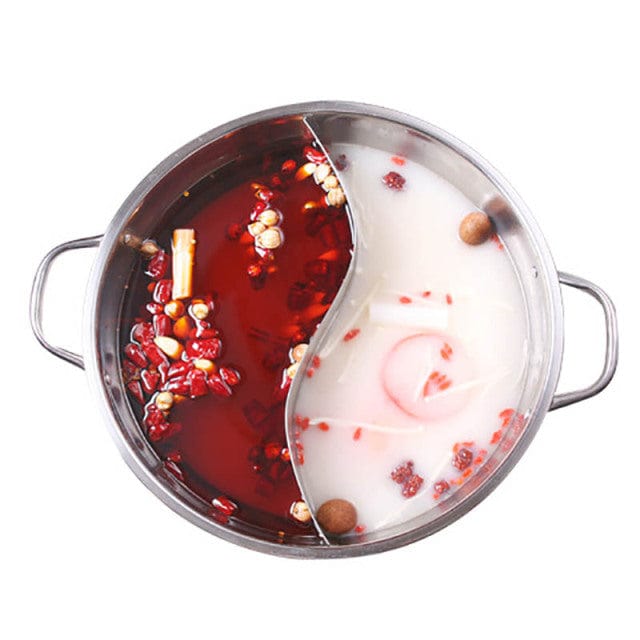 2 In 1 Divided Hot Pot with Lid