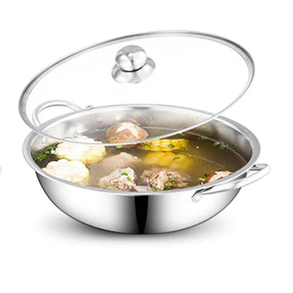 2 In 1 Divided Hot Pot with Lid