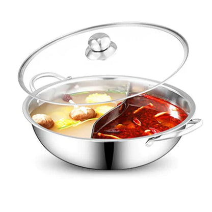 2 In 1 Divided Hot Pot with Lid