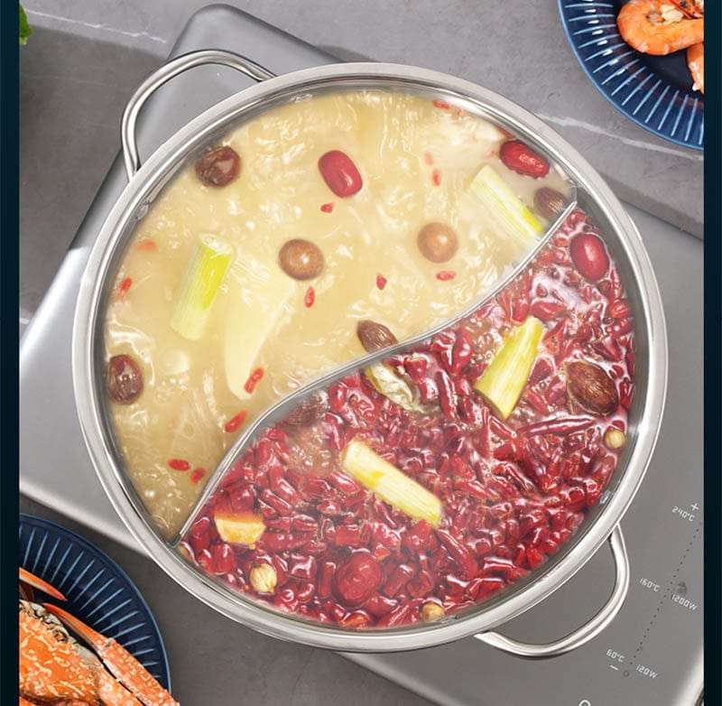 2 in 1 unterteilter Hot Pot mit Deckel