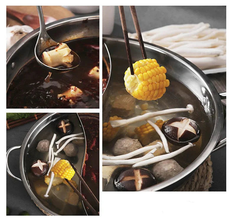 2 In 1 Divided Hot Pot with Lid