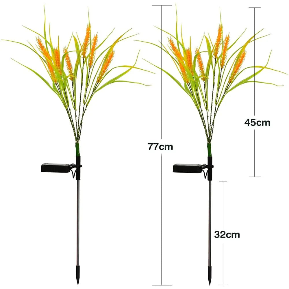 Paquet de 2 lampes solaires en forme d'épis de blé