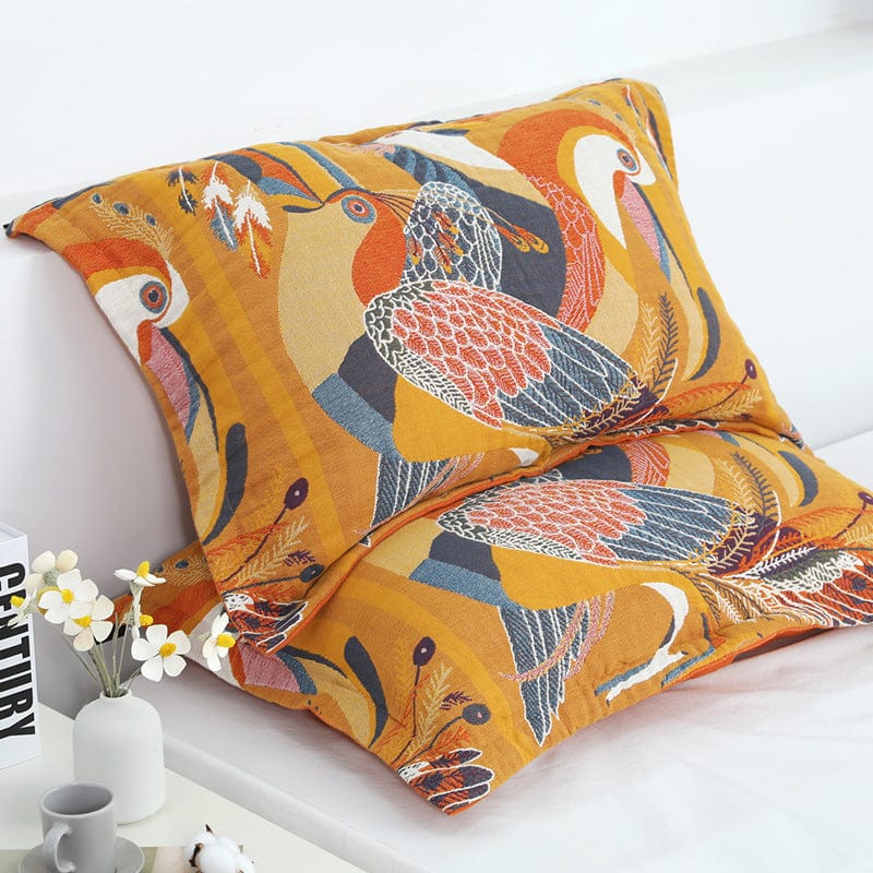 2 pcs Boho Plaid Cotton Gauze Pillowcases