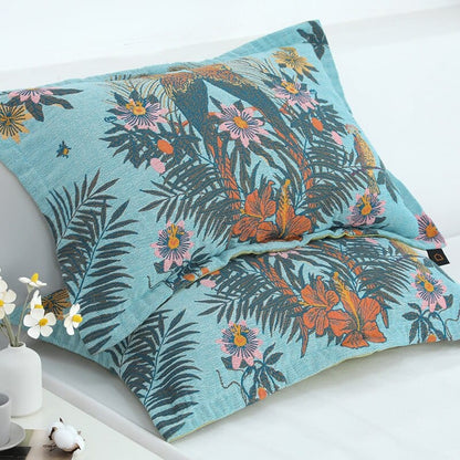 2 pcs Boho Plaid Cotton Gauze Pillowcases