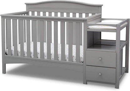 Birkley Convertible Crib N Changer + Changing Pad and Cover [Bundle], Grey Baby Products Changing & Dressing Changing Tables Furniture Nursery