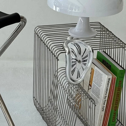 Surrealist Melting ABS Table Clock, Dali-Inspired Shelf Decor