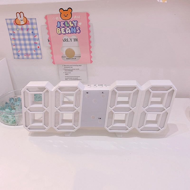 White Digital Alarm Clock AESTHETIC_Soft Girl SUB CATEGORY_Desk Accessories