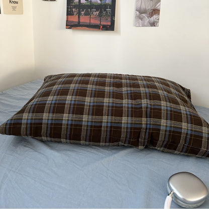 Vintage Brown Plaid Bedding Set-Pillow Case