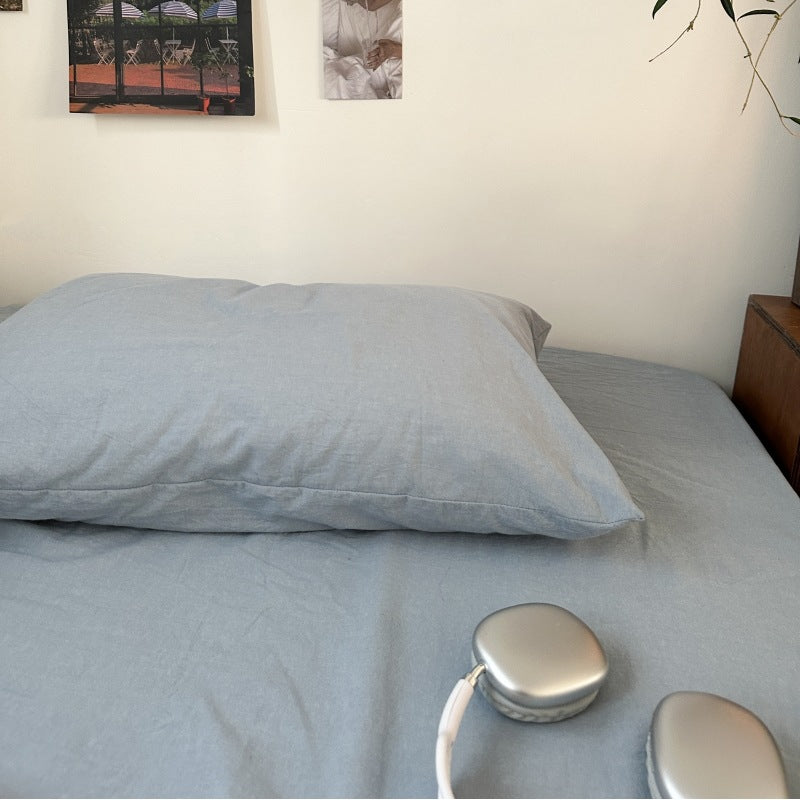 Vintage Brown Plaid Bedding Set-Pillow Case