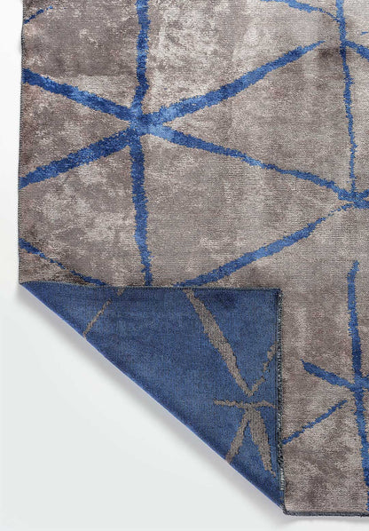Palermo Navy Blue - Dark Grey Rug