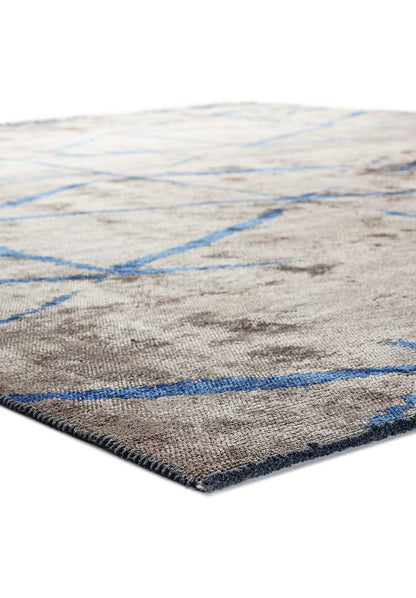 Palermo Navy Blue - Dark Grey Rug