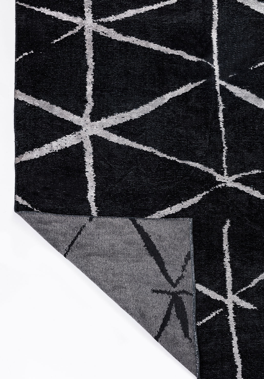 Palermo Light Grey - Black Rug