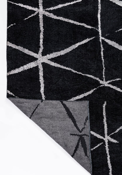 Palermo Light Grey - Black Rug