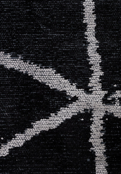 Palermo Light Grey - Black Rug
