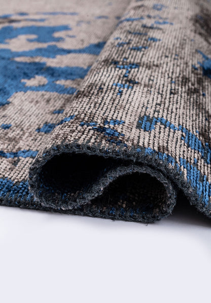 Verona Navy Blue - Dark Grey Rug