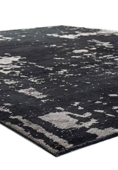 Verona Light Grey - Matte Black Rug