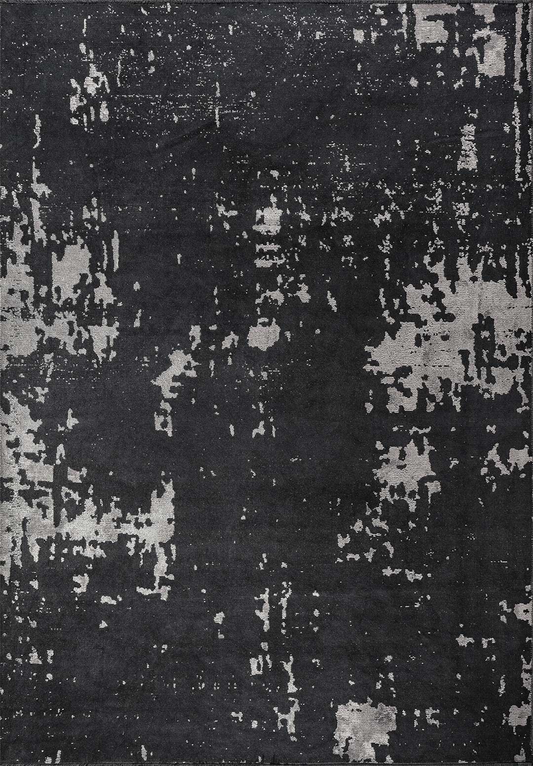 Verona Light Grey - Matte Black Rug