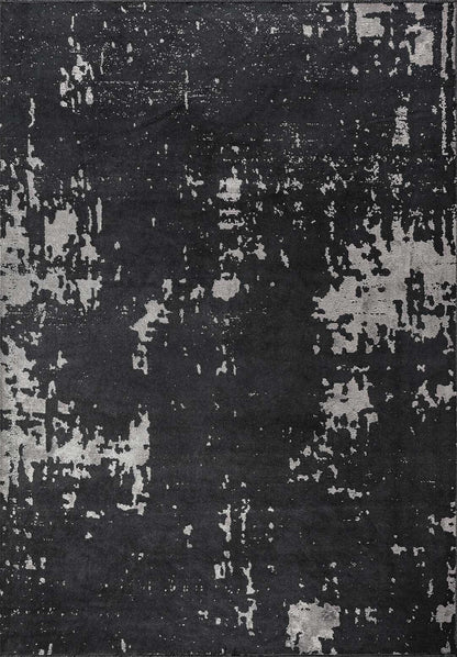 Verona Light Grey - Matte Black Rug