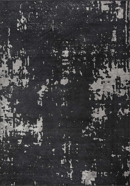 Verona Light Grey - Matte Black Rug