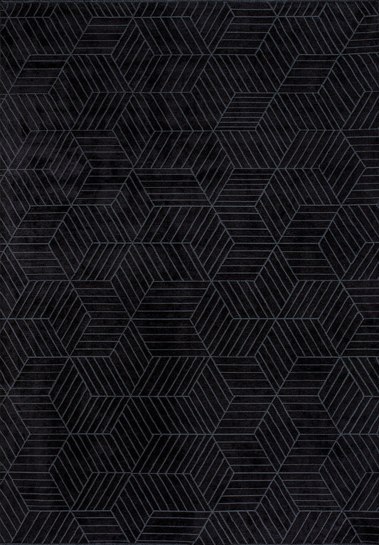 Bergamo Black Rug area carpet area rug carpet Color_Black Crystal Material_Cotton & Viscose