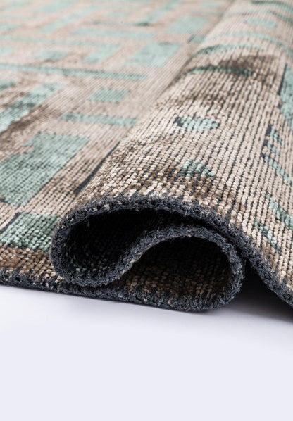 Rome River Green - Beige Rug