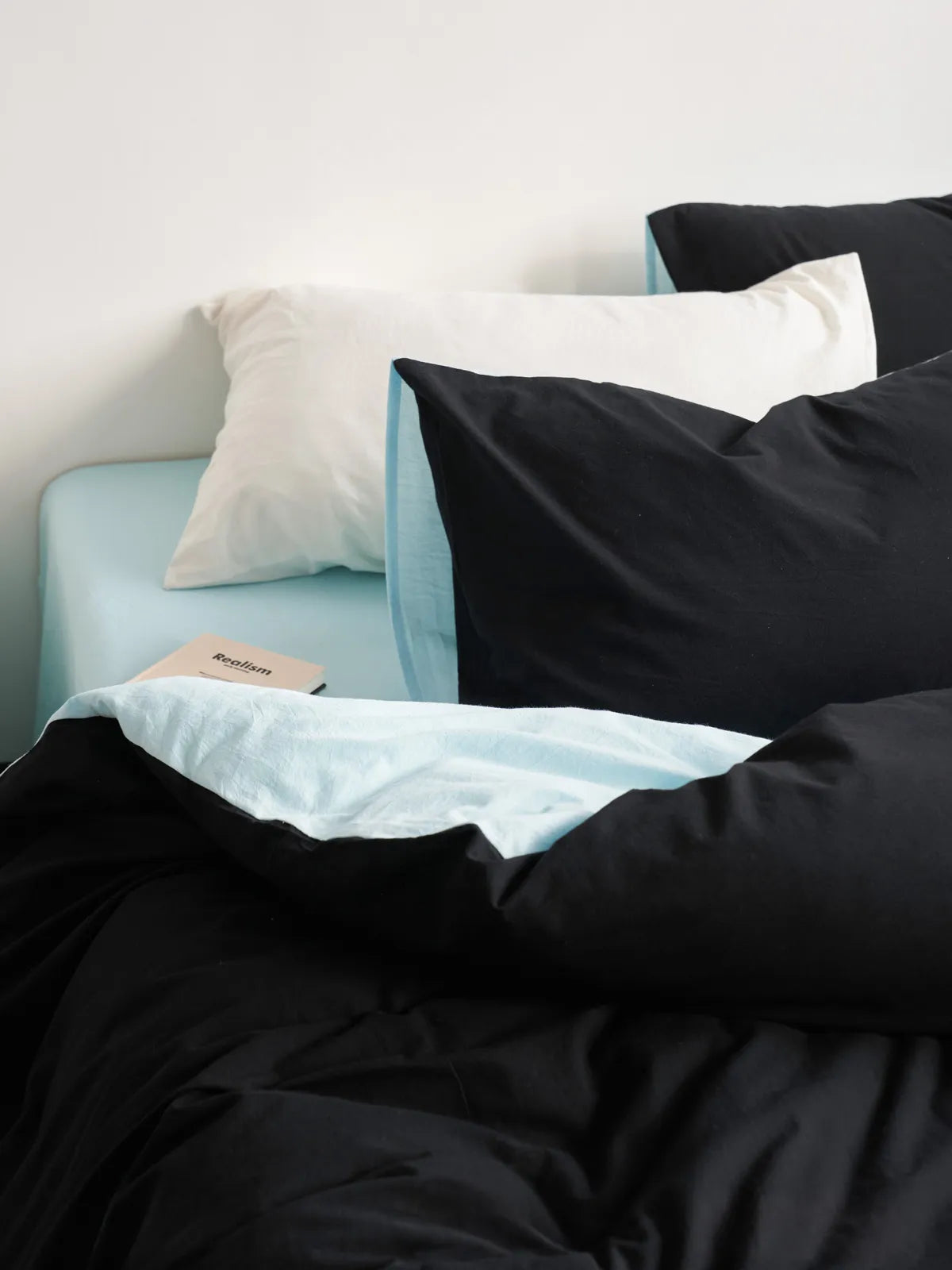 Reversible Two-Tone Washed Cotton Bedding Set