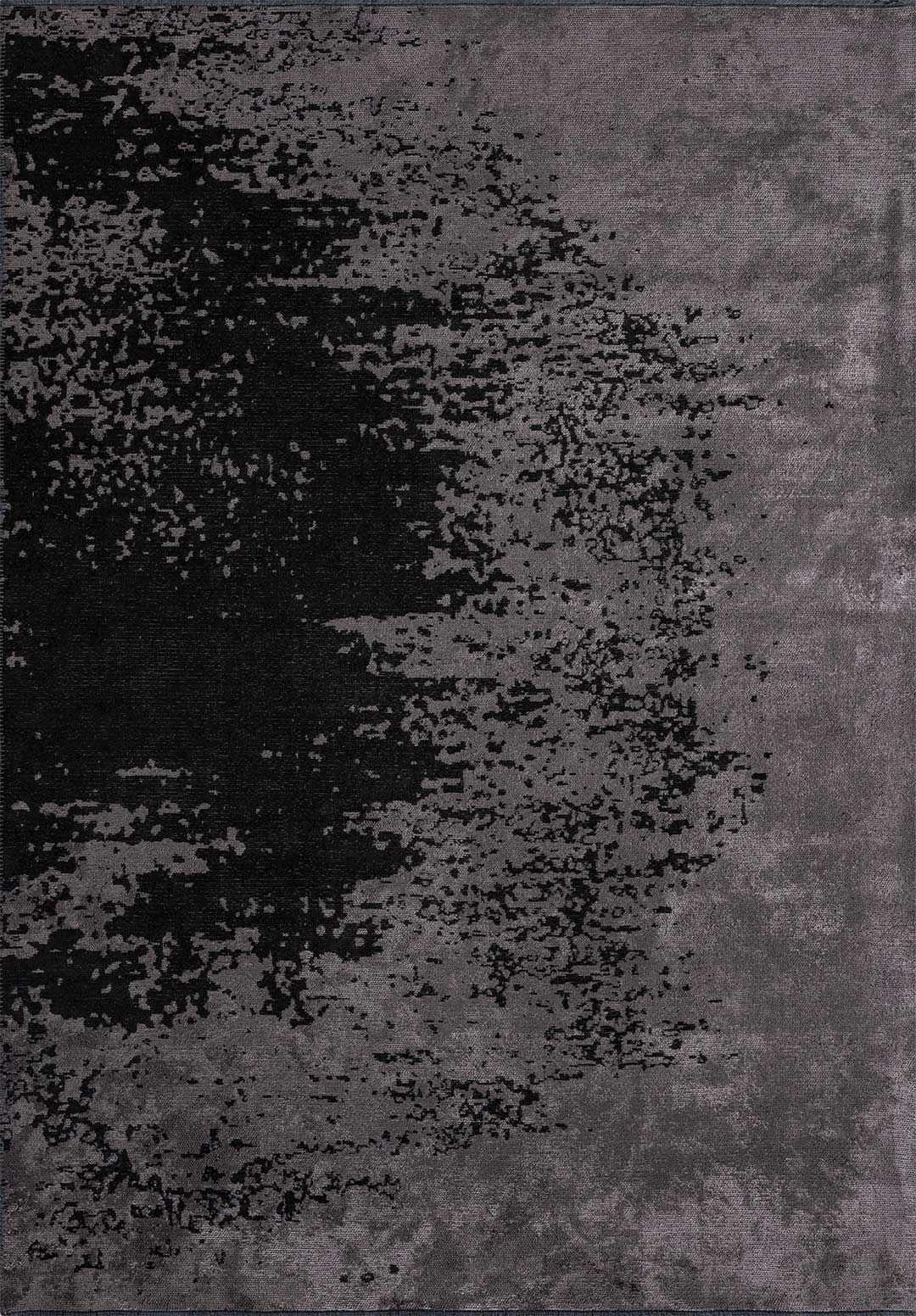 Milan Dark Grey - Black Rug