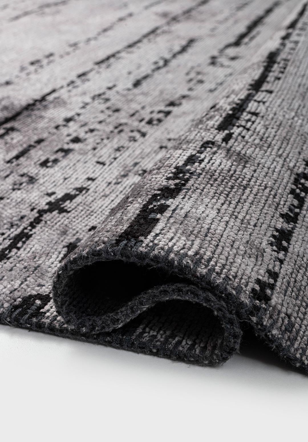 Como Light Grey - Black Rug area carpet area rug carpet Color_Black Color_Grey coral Material_Cotton & Viscose