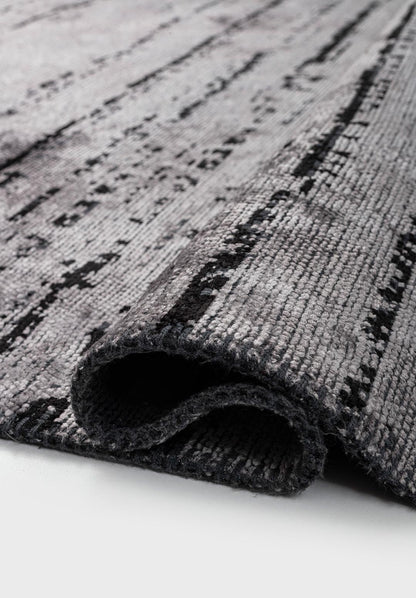 Como Light Grey - Black Rug area carpet area rug carpet Color_Black Color_Grey coral Material_Cotton & Viscose