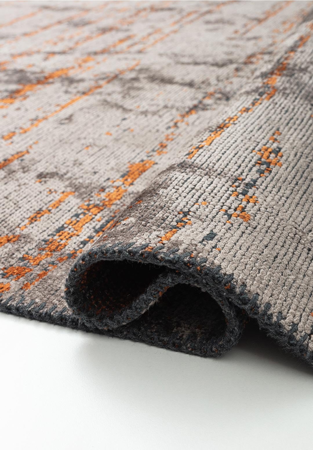 Como Dark Grey - Terra Rug area carpet area rug carpet Color_Grey Color_Orange coral Material_Cotton & Viscose