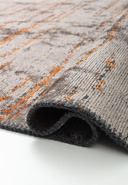 Como Dark Grey - Terra Rug area carpet area rug carpet Color_Grey Color_Orange coral Material_Cotton & Viscose