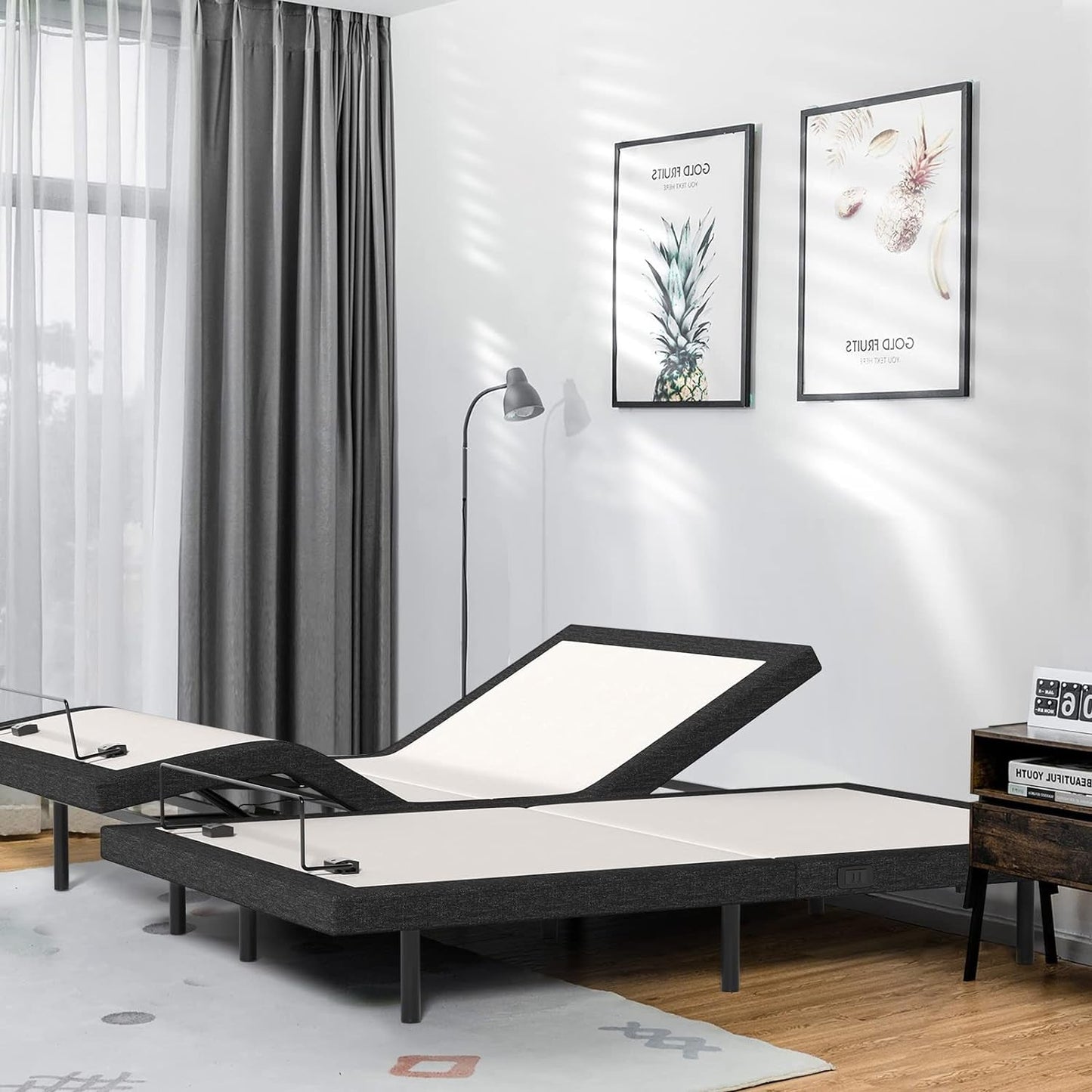 Electric Adjustable Bed Frames Queen Size,With Detachable Cover,4 Foam Layers for Cooling,Adaptive Foam Mattress,Certipur-Us & Cfr1633,100-Night Trial Adjustable Bases Bases & Foundations Bedroom Furniture Beds Frames & Bases Furniture Home & Kitchen