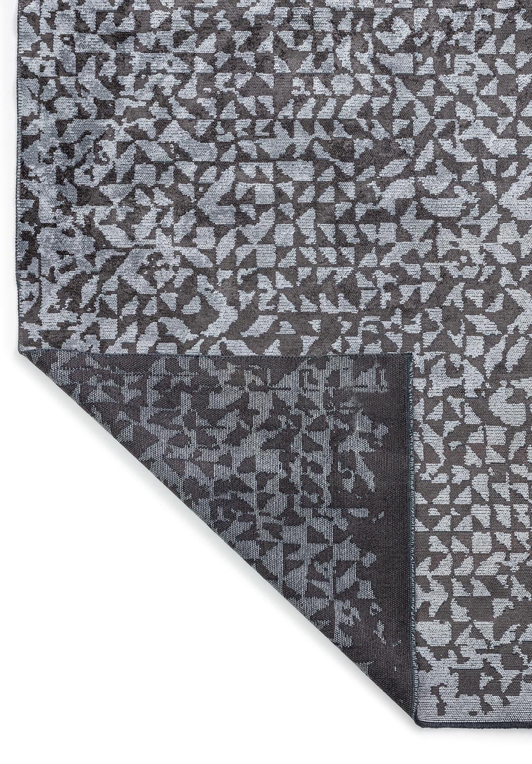 Bologna Charcoal - Ice Blue Rug area carpet area rug carpet Color_Beige Color_Blue coral Material_Cotton & Viscose