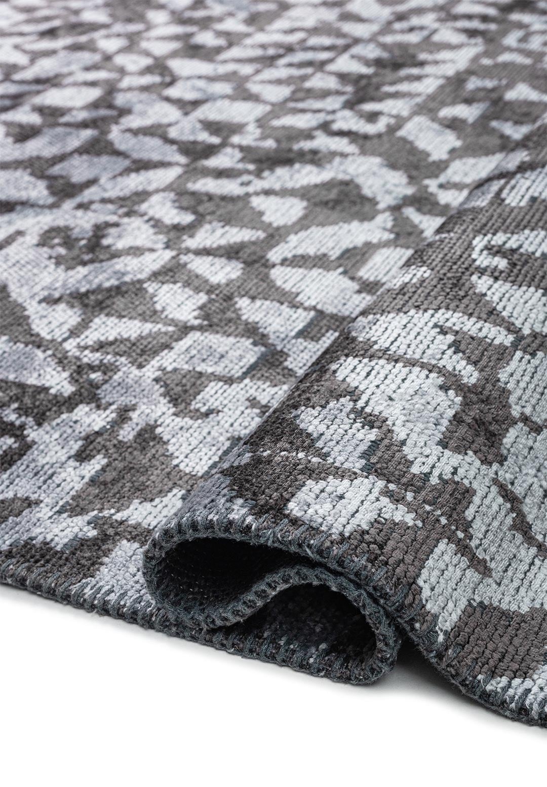 Bologna Charcoal - Ice Blue Rug area carpet area rug carpet Color_Beige Color_Blue coral Material_Cotton & Viscose