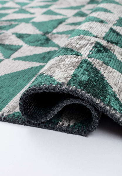 Gulf Dark Green - Grey Rug