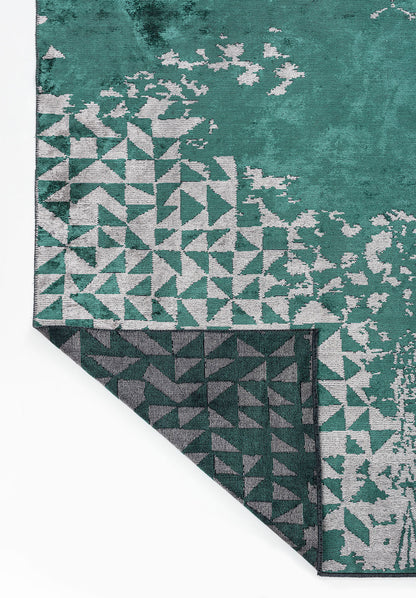 Gulf Dark Green - Grey Rug