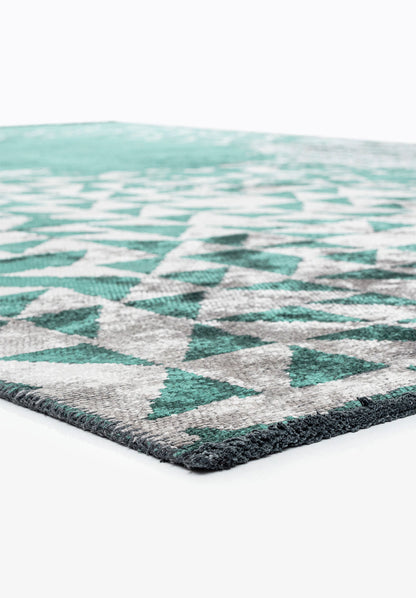 Gulf Dark Green - Grey Rug