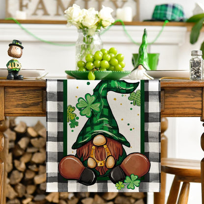 Artoid Mode Buffalo Plaid Shamrock Gnome St. Patrick'S Day Table Runner, Seasonal Spring Holiday Kitchen Dining Table Decoration for Indoor Outdoor Home Party Decor 13 X 72 Inch Home & Kitchen Kitchen & Dining Kitchen & Table Linens Table Runners