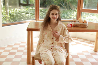 Soft Capybara Plaid Cotton Pajama Set