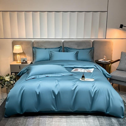 Neo Sky Blue Silky Cotton Bedding Set